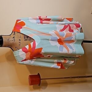 Crosby by Mollie Burch mint green floral top bell sleeves size XS